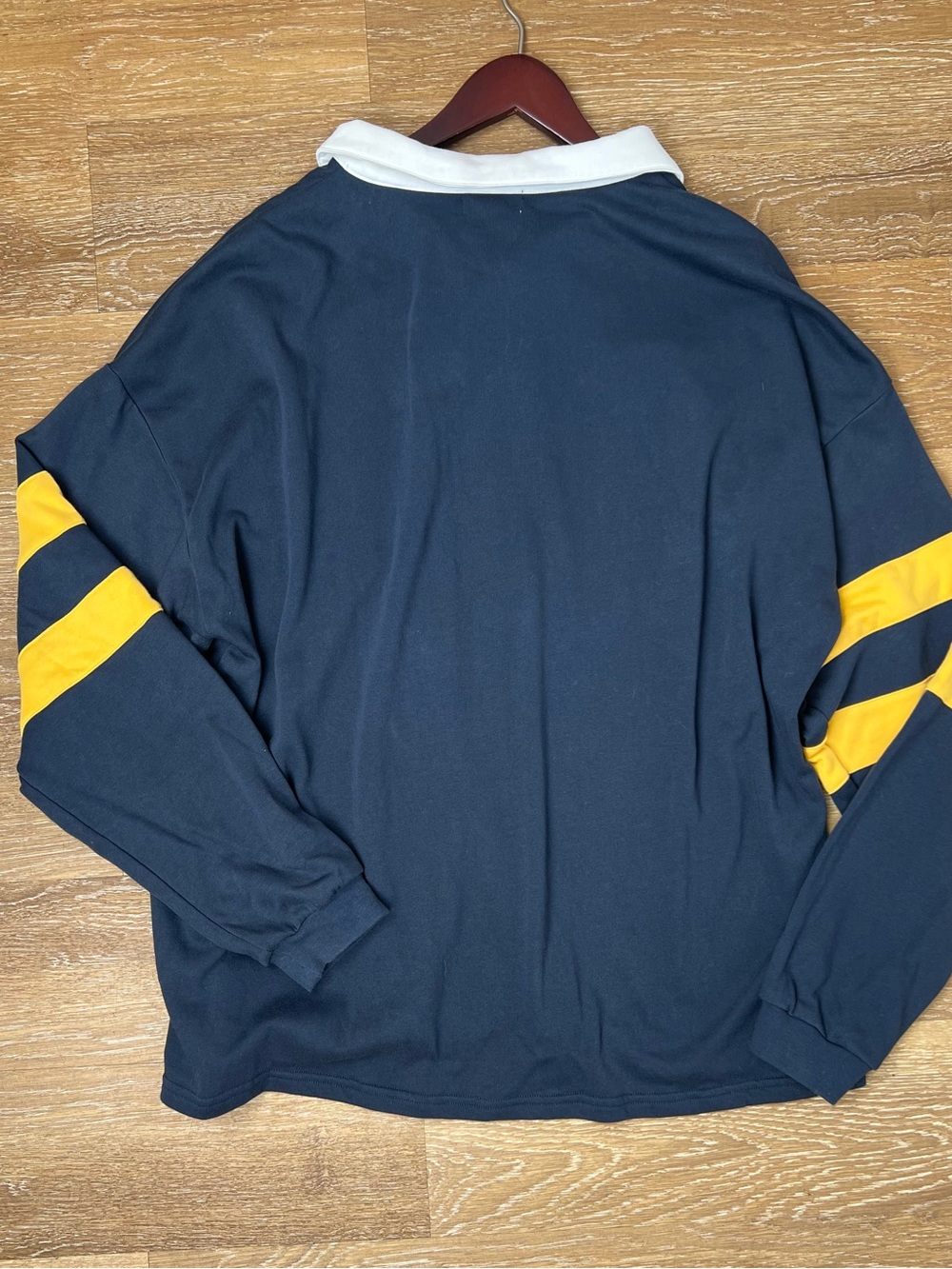 Mayfair Art Club Navy & Yellow Rugby Sweatshirt - Picture 4 of 4
